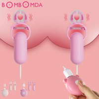 10 Frequency Nipple Vibrator Vibrating Nipple Clamps Clitoral Clip Breast Massage Clitoral Stimulation Erotic Sex Toys for Women