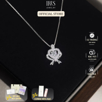 Vòng Cổ Bạc The Lueur 925 Nguyên Khối Mặt Trái Tim Lồng Đá Trắng Sang Trọng Iris Jewelry
