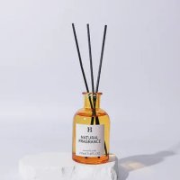 100ml Glass Oil Reed Diffuser with Sticks, Fireless Natural Oil Scent Diffuser for Bathroom, Hotel Aroma Oil Diffuser Set
