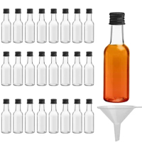 Mini Liquor Bottles Reusable Plastic Empty 1.7oz Spirit Bottle with Black Screw Cap,Filling-Miniature Bottles-Weddings&amp;Party