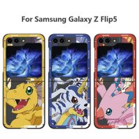 Shockproof Cases Cover Phone Case for Samsung Galaxy ZFlip3 zflip Z Flip 4 5G Z Flip5 Z Flip 3 Digimon Adventure Hard PC Luxury