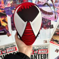 Marvel Scarlet Spiderman Mask with Magnetic Eyes Spider-Man: Across The Spider-Verse Movie 1:1 3D Handmade Halloween Cosplay