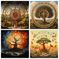 [HOT NYRD KHG 121 ] Tree of Life Tarot Wallpaper Talisman Divination Tablecloth Astrology Oracle Boa