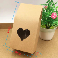 20pcs 8*5*16cm Kraft Paper Candy Box for Wedding Decoration Vintage Kraft Wedding Favors and Gifts Box with heart hole