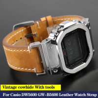 Vintage Leather Watchband For G-SHOCK Casio DW5600 GW-B5600 GW-M5610 DW-5600 GA 110 120 GA2100 Retro Watch Belt Strap Bracelet
