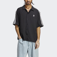 Adidas Classics Shirt HS2074 男 短袖 襯衫 亞洲版 經典 三葉草 休閒 寬鬆 穿搭 黑