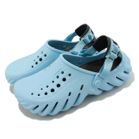 【Crocs】洞洞鞋 Echo Clog 北極藍 輕量 防水 男鞋 女鞋 波波克駱格 卡駱馳(207937411)