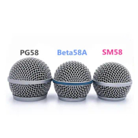 Replacement Microphone Head Professional MicrophoneBall Head Grille with Foam for Shure SM58 Beta58A PG58 Dynamic Mic Accessorie