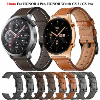 Hot 22mm Watch Strap For HONOR Watch 4 Pro/GS 3/GS Pro Leather Wristband For HONOR Magic Watch 2 46mm Bracelet Watch Band Correa