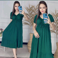 Daster Serut Dada Terbaru Busui Bumil Dress Elsa Serut Dada Rayon LD 110-120