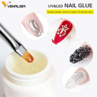 Newest Nail Glue VENALISA Viscosity Gel UV LED Rhinestone Decoration Nail Art Design DIY Crystal Nowipe Diamond Sticky Gel