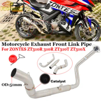 For ZONTES ZT310R 310R ZT310T ZT310X 2018-2022 Motorcycle Exhaust System Escape Modify Front Link Pipe Connecting 51mm Muffler