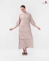 Elizabeth - Gamis Kombinasi Rompi Brokat 0595-2239 L Broken White