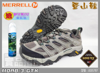 送氧氣瓶 MERRELL 登山鞋 防水 MOAB 3 男 大尺寸 健行 低筒 黃金大底 G-TX J035797 大自在