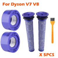 Filter Set For Dyson V7 V8 Absolute Animal Cordless Vacuum Cleaners Vacuums Pre-Filters HEPA Post-Filters Spare Part Replacement
