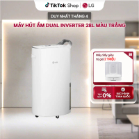 [MIỄN PHÍ VẬN CHUYỂN] Máy hút ẩm LG Dual Inverter 28L màu trắng (Tay cầm màu Xám) | MD16GQSE0