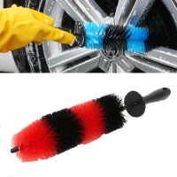 Multifunction Wheel Wash Brush Car Truck Motor Engine Grille Wheel Wash Brush Tire Rim Cleaning Tool 17Inch Long Easy Reach