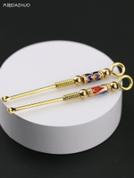 手工純銅掏耳勺創意采耳工具黃銅便攜鑰匙扣掛件老式單個挖耳朵勺