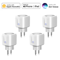 16A HomeKit Smart EU Plug WiFi Socket Power Monitoring Timing Function Siri Voice Control Dimming Smart Home Switch Power Outlet