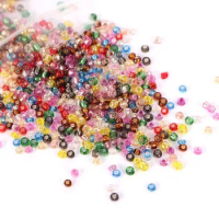 Glass Beads 2mm Tiny Seed Beads for Jewelry Making Approx 800pcs(Multicolor)