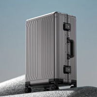 New Luggage All-Aluminum Magnesium Alloy Suitcase High-End Boarding Trolley Case Business Travel Suitcase