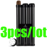 3pcs/Lot Xifei Travel Cigar Case Portable Humidors Box Mini Storage Tube Holder 60 Rings Gauge W/Gift Box Cigarette Accessories