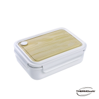 THERMOcafe 凱菲 不鏽鋼白色木紋保鮮盒1000ml-白色木紋(TCLB-1000-WT)