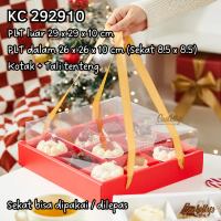 Kotak Mika Sekat Box Kue Sekat 6 KC251710 & Sekat 9 KC292910 Box Kotak Kue Mini Cake Pudding Desser