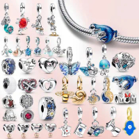 charm 925 sterling silver mermaid bead Murano disney herocross pendant donald Fit original Pandora Bracelet women jewelry gift