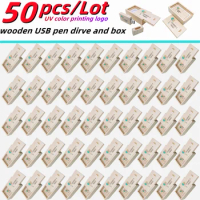 50pcs/lot Free Custom UV color printing LOGO Maple USB2.0 Flash Drive 4GB 8GB 16GB 32GB 64GB with Maple Box