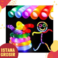 Pop light Mainan anak Light Up Pop Tubes Pop Pipes Lampu Stick Pipa Selang Fidget Toy Game Cowok