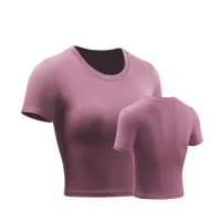 Workout Crop Tops Women Short Sleeve Blouse Female Gym Tshirt Compression Sports Wear Running Jacket Activewear Sexy Yoga Tights