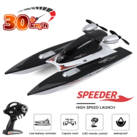 30 KM/H RC Boat 2.4G RC High Speed Racing Boat Waterproof Model Electric Radio Remote Control Jet Boat Gifts Toys for Boys