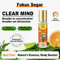 Fokus Segar Minyak 10ml - Meningkatkan Fokus & Segar Minda Otak - Essential untuk Belajar - BrainBlo