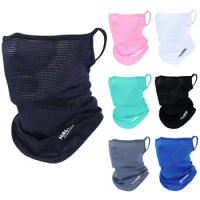 Summer Ice Silk Sun UV Protection Bike Full Face Mask Balaclava Breathable Camp Hiking Outdoor Sport Windproof Scarf Neck Gaiter