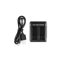 For GoPro Hero11 Black / HERO9 Black / HERO10 USB Dual Port Slot Double Battery Charger Black Action Camera Accessory