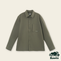 Roots男裝-都會探索系列 環保材質彈性長袖襯衫-橄欖綠