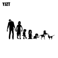 YJZT 18*7.5CM ZOMBIE Stick Figure Family Funny Decal Car Sticker Accessories Black/Silver Vinyl Car-styling S8-1253