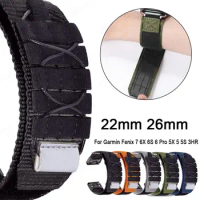 Nylon Loop Strap for Garmin Fenix 7 6 X6 S6 Pro 5X 5 5S 3HR 22mm 26mm Sports Bracelet Belt Replacement Watchband Accessories