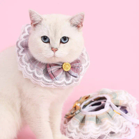 Tuala air liur kucing dan  CICI, aksesori kolar  kecil, hiasan selendang leher, bib comel berhias si
