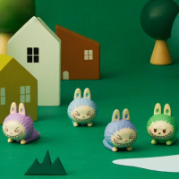 Pop Bean The Monsters Labubu Forest Lying Baby Series Elevator Cute Anime Kawaii Figure Dolls Kids Gift Mystery Box