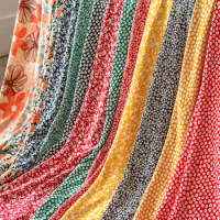 Soft Viscose Summer Daisy Rayon Fabric By Half Yard Floral Print Women's Dress Clothing Skirt Calico Pajamas DIY Sewing Material
