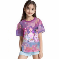Demon Slayer Girls' Team Boys' Team 3D Digital Printing Cross-Border Overseas Casual Loose Fashion T