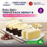 Bolu Susu Lembang - Triple Pack B (Reguler - Original + Cokelat + Vanilla) Oleh-oleh Khas Bandung