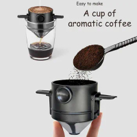 Foldable Stainless Steel Coffee Filter Coffee Maker Drip Coffee Tea Holder Funnel Tea Infuser Paperless Pour Over Coffee Dripper