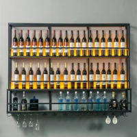 Traditional Unique Wine Cabinets Shelf Storage Liquor Club Wall Mounted Bar Cabinet Whisky Buffet Adega Barzinho Home Equipment