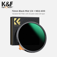 K&F Concept 72mm Black Mist 1/4 + ND2-400 Filter Kaca Optik Anti-Refleksi 28-Lapisan Double-Sided un