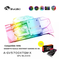 Bykski A-GV5700XTGM-X, Full Coverage AMD GPU Water Block For GIGABYTE Radeon RX5700XT GAMING OC 8G Card,VGA Cooler Support SYNC