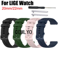 For LIGE Watch Strap Silicone Women Men Band Sports smart watch Bracelet Replacement 22mm 20mm