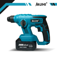 JAUHI 1000W 8600IMP Rechargeable Electric Hammer Cordless Multifunction Hammer Impact Drill Power Tool for Makita 18V Battery
